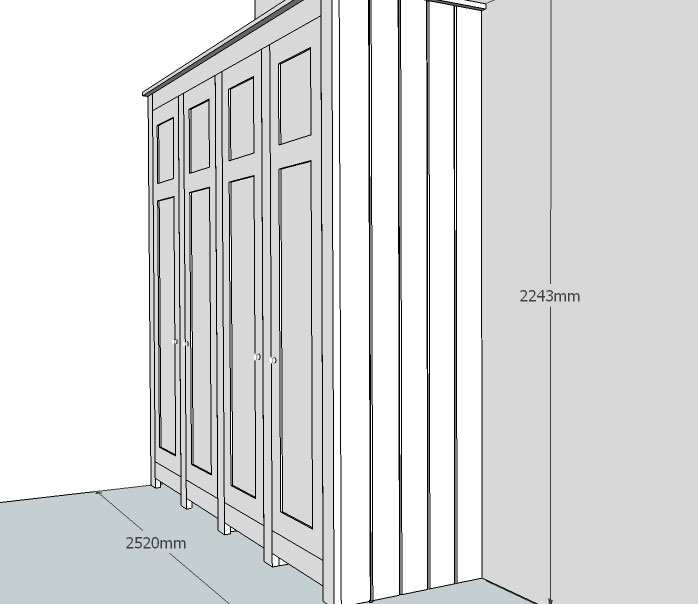 CAD drawing bepoke wardrobe design