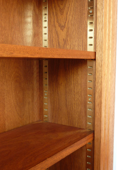 adjustable shelves on brass bookcase strips bespoke bookcase