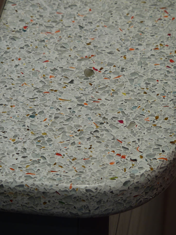 Resilica recycled glass composite worktop