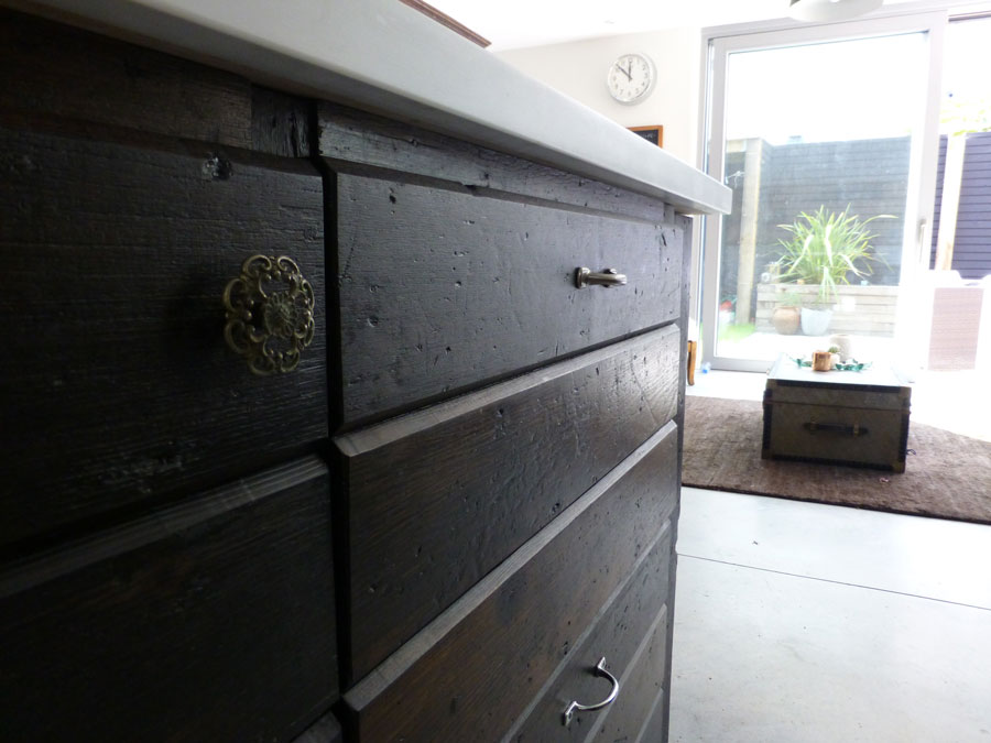antique knobs handmade recycled floorboard kitchen