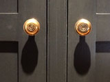 antique brass knobs on custom made wardrobe