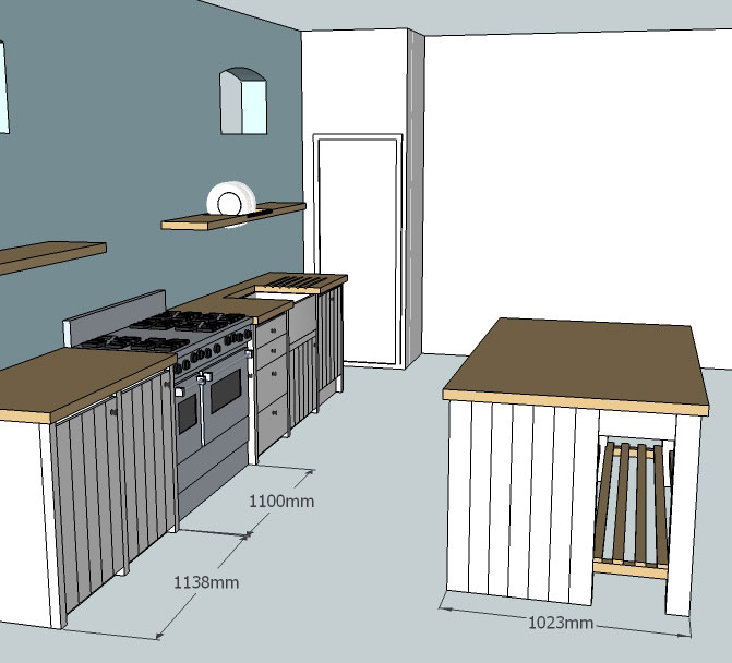 CAD 3D drawing custom made kitchen