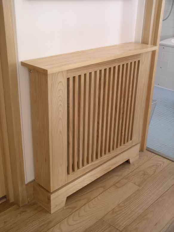 handmade radiator cabinet in solid ash