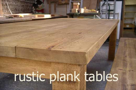 rustic plank tables